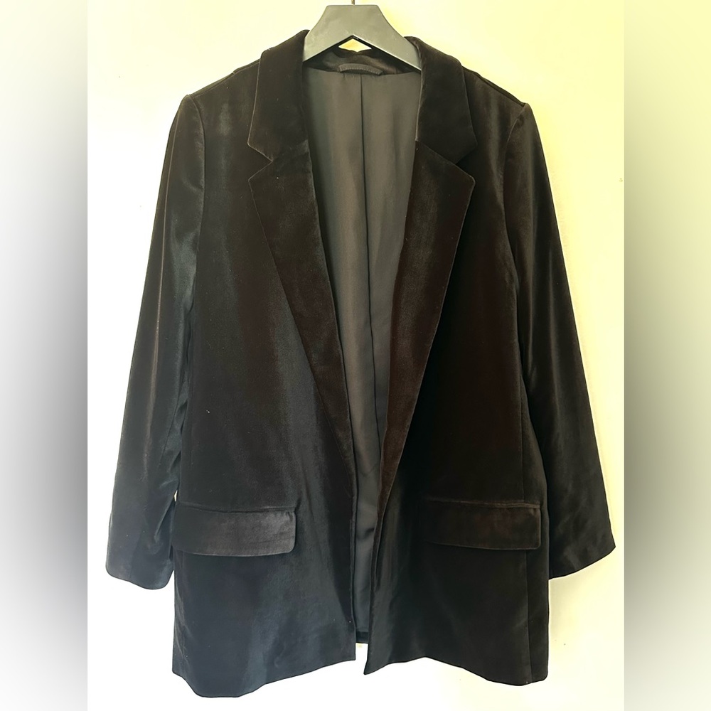 NWOT AllSaints Black Velvet Blazer Sz 8